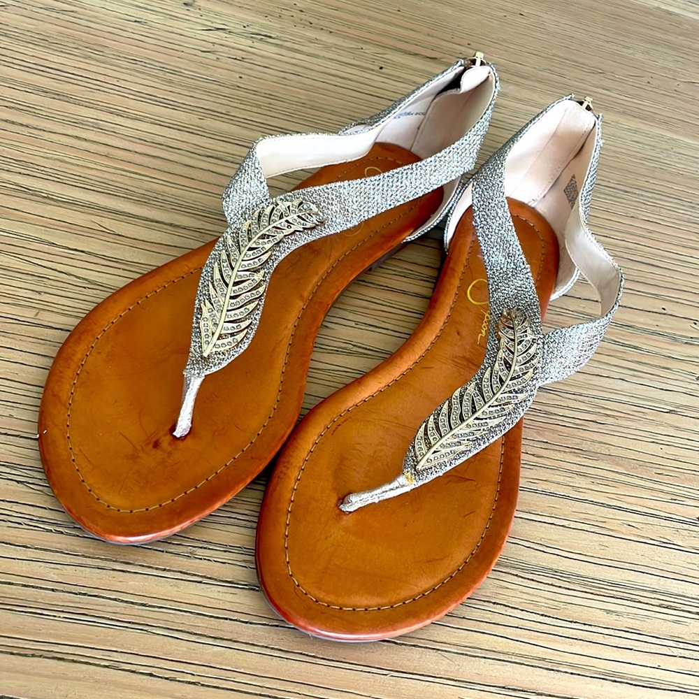 Jessica Simpson Gold Leaf Sandals